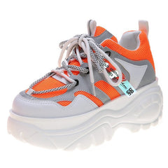 Airy Soles Luminous Comfy Platform Gradient Color Casual Sneakers Orange