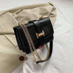 All - Matching Clutch & Textured Shoulder Square Bag Black