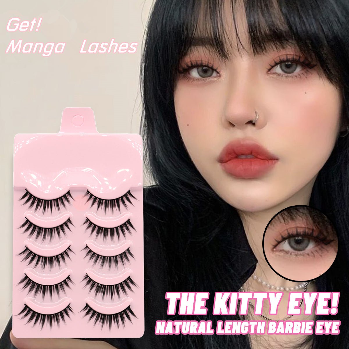 Anime Cosplay Manga - Inspired Lashes: 5 Pairs Wispy False Eyelashes 5pairs of007