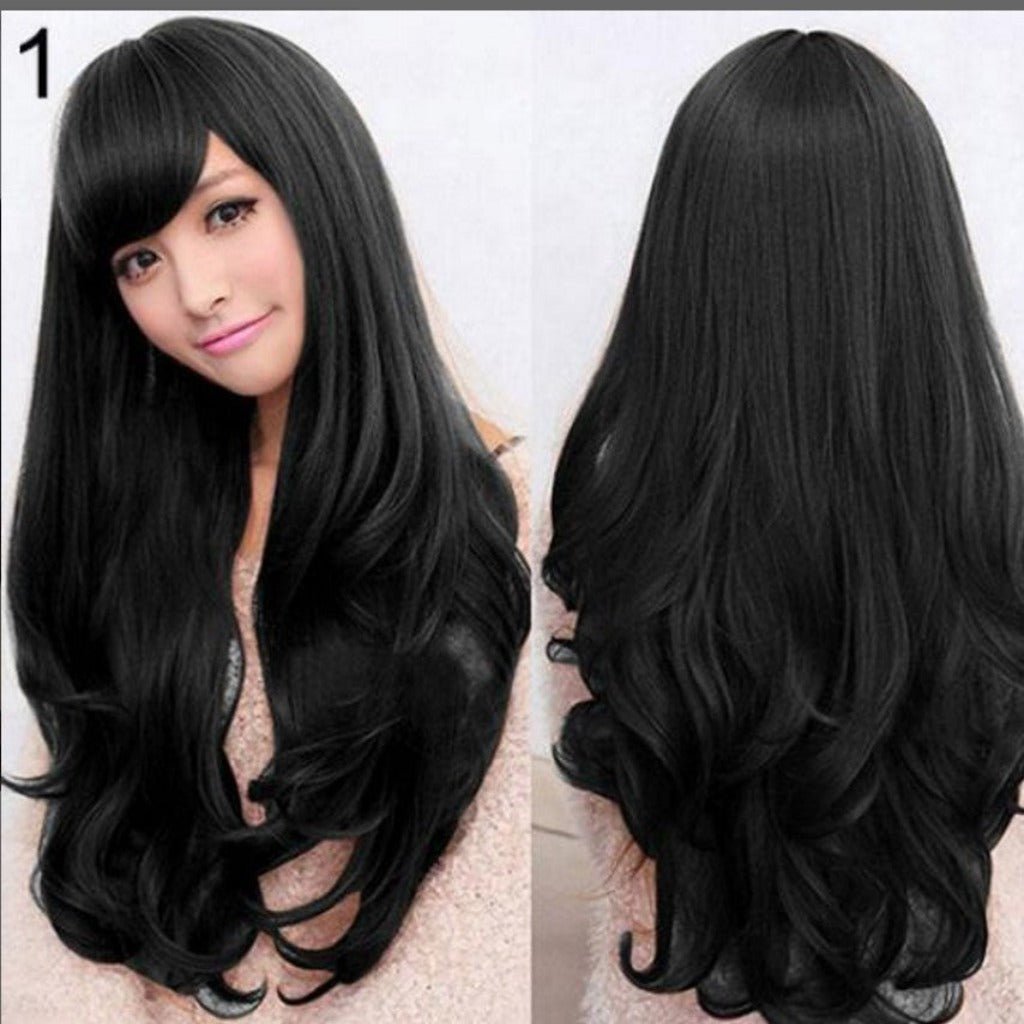 Authentic Cosplay Real Wig for True Character Transformation Oblique black