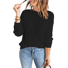 Autumn And Winter Knitted Sweater Black