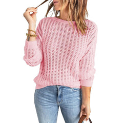 Autumn And Winter Knitted Sweater Pink