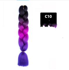 Color Big Braid African Chemical Fiber High Temperature Silk Wig Gradient