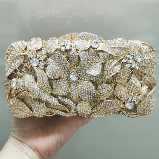 Ladies Fashion Color Rhinestone Cutout Clutch Bag