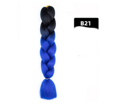 Gradient Silk Wig: Big Braid African Chemical Fiber High Temp B21