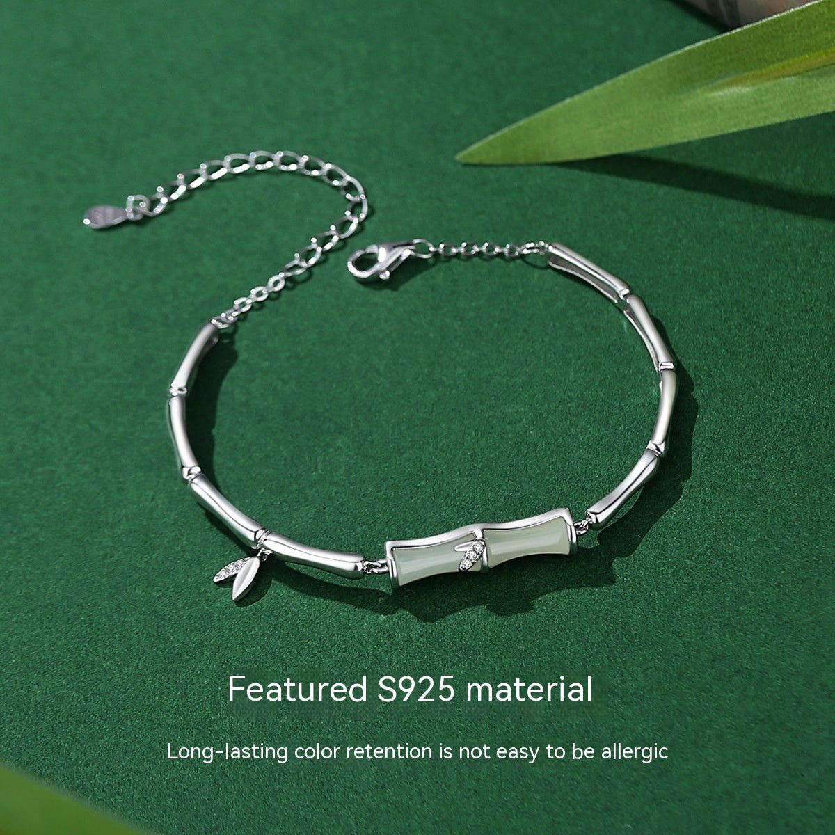 Bamboo Bracelet Sterling Silver Ornament for Women Bamboo Bracelet