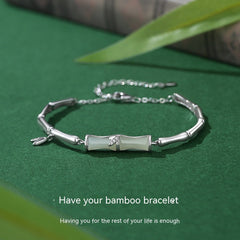 Bamboo Bracelet Sterling Silver Ornament for Women Bamboo Bracelet