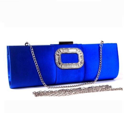 Banquet Buckle Square Diamond Clutch Hand Bag Black