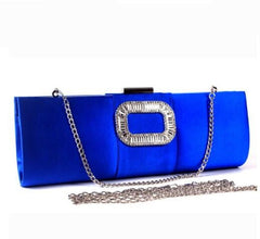 Banquet Buckle Square Diamond Clutch Hand Bag Black