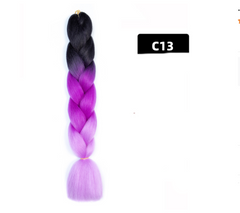 Gradient Silk Wig: Big Braid African Chemical Fiber High Temp C13