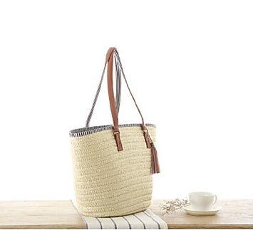 Beach Bag Woven Bag Casual Handbag Brown