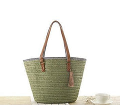 Beach Bag Woven Bag Casual Handbag Green