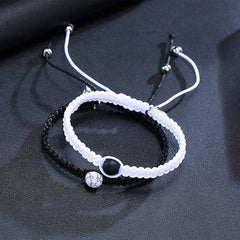 Black and White Niche Handcrafted Couple Bracelet Timeless Elegance Whiteblack