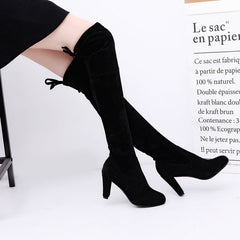 Black Knee High Boots For Women Grey