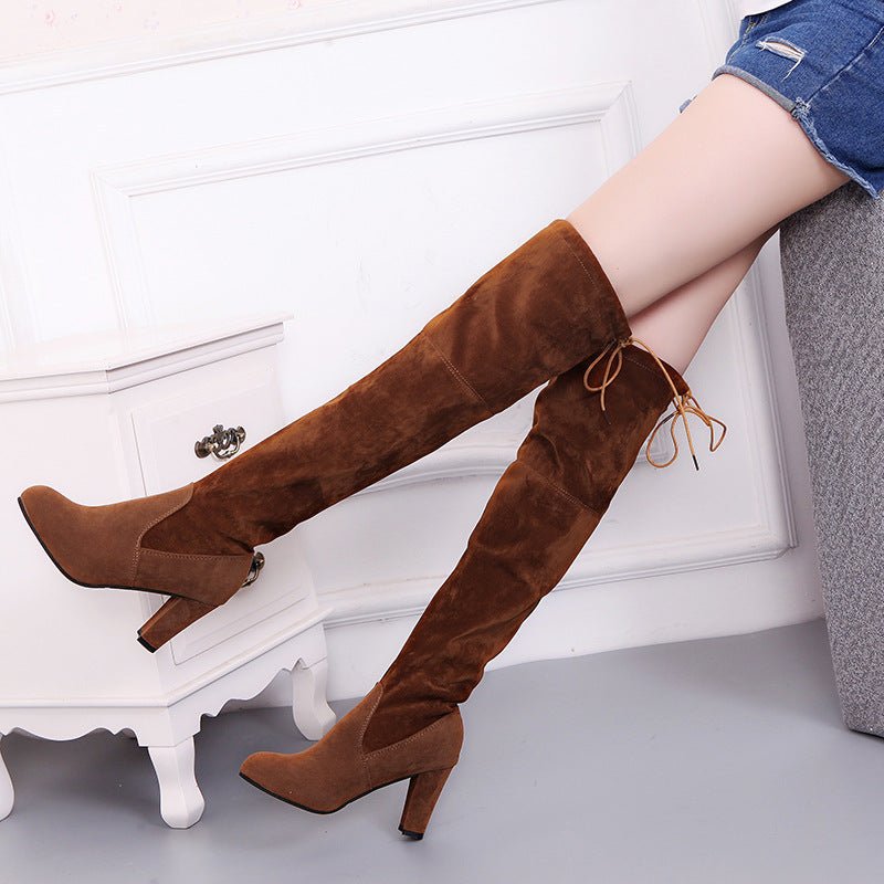 Black Knee High Boots For Women Brown