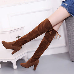 Black Knee High Boots For Women Brown