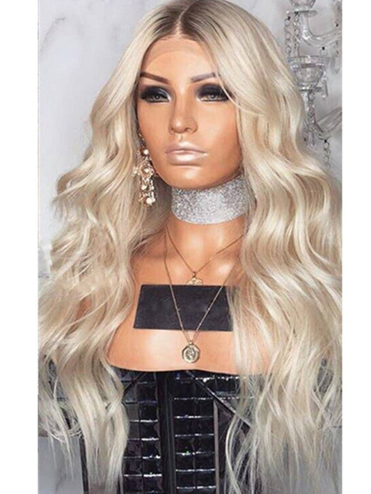 Blonde Long Curly European & American Style Wig Gold