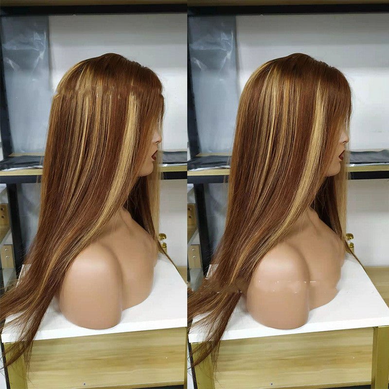 Brazilian Real Hair Wig Straight Lace Front Wig with Piano Color 10inch.4X4 wig