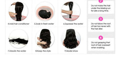 Brazilian Water Wave Headband Wig: Human Hair Photo color