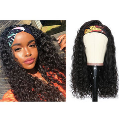 Brazilian Water Wave Headband Wig: Human Hair Photo color