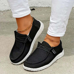 Breathable Mesh Stylish Flat Shoes Plus Size Fashion Casual Shoes Black