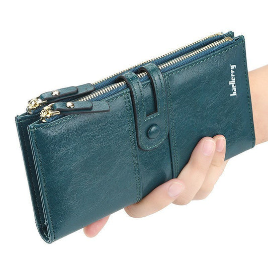 Buckle Zipper Clutch Handbag Black