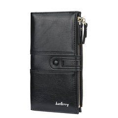 Buckle Zipper Clutch Handbag Black