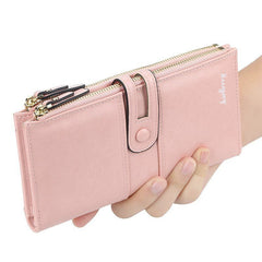 Buckle Zipper Clutch Handbag Black