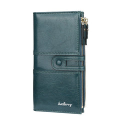 Buckle Zipper Clutch Handbag Dark cyan