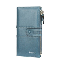 Buckle Zipper Clutch Handbag Blue
