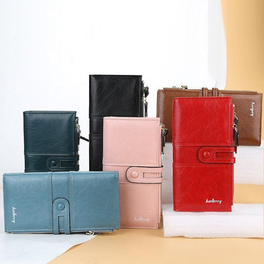 Buckle Zipper Clutch Handbag Black