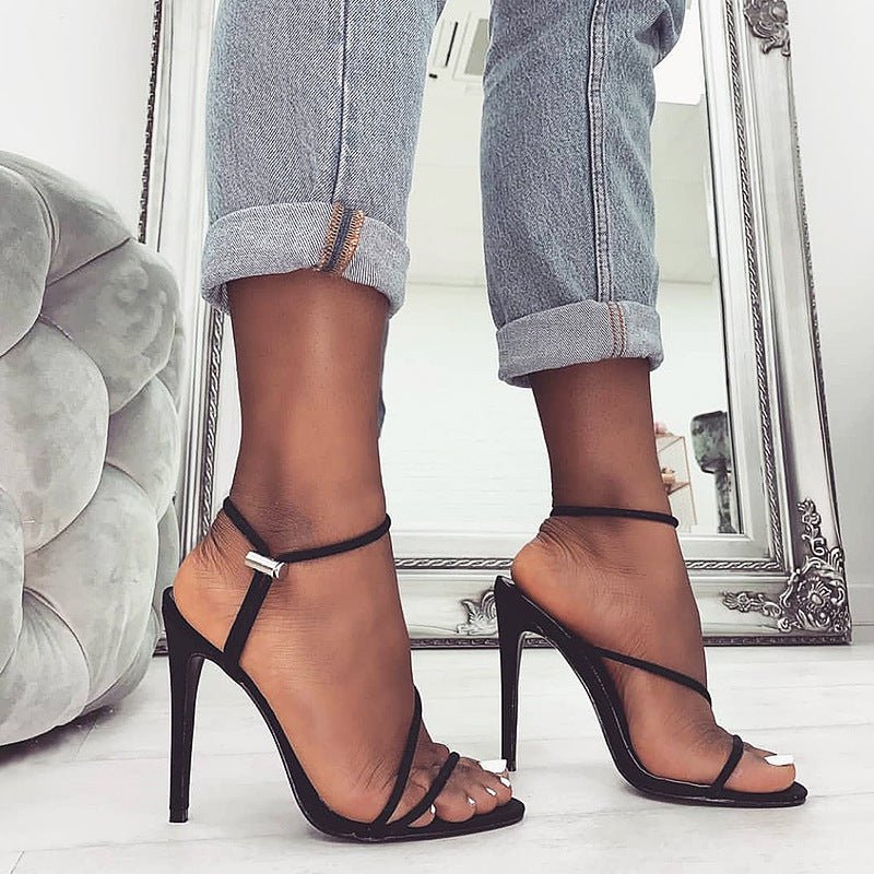 Candy bright high heels plus size women's shoes Black