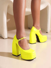 Candy Color Nightclub Waterproof Platform Super High Heel Pink