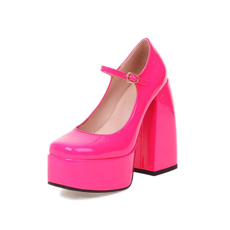 Candy Color Nightclub Waterproof Platform Super High Heel Pink