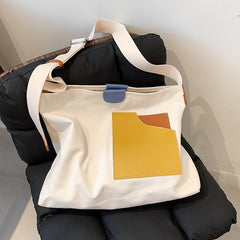 Canvas Clutch Bag for Young College Students White