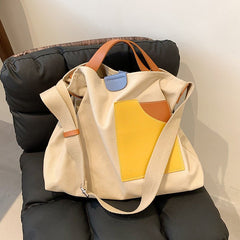 Canvas Clutch Bag for Young College Students Khaki