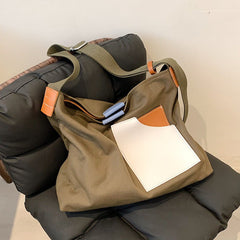 Canvas Clutch Bag for Young College Students Green