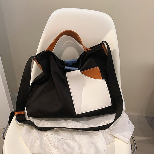 Canvas Clutch Bag for Young College Students Black