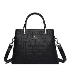 Carrying Crocodile Bag Women's Large Capacity Single Shoulder Black