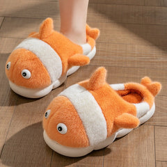 Cartoon Clown fish Cotton Shoes Errand Slippers Playful Steps All Day Orange