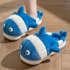 Cartoon Clown fish Cotton Shoes Errand Slippers Playful Steps All Day Blue