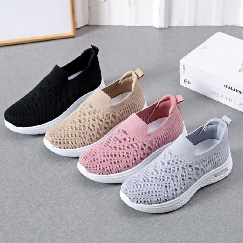 Casual Mesh Shoes Sock Slip Casual Soft Sole Walking Sports Shoe Black