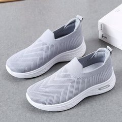 Casual Mesh Shoes Sock Slip Casual Soft Sole Walking Sports Shoe Grey