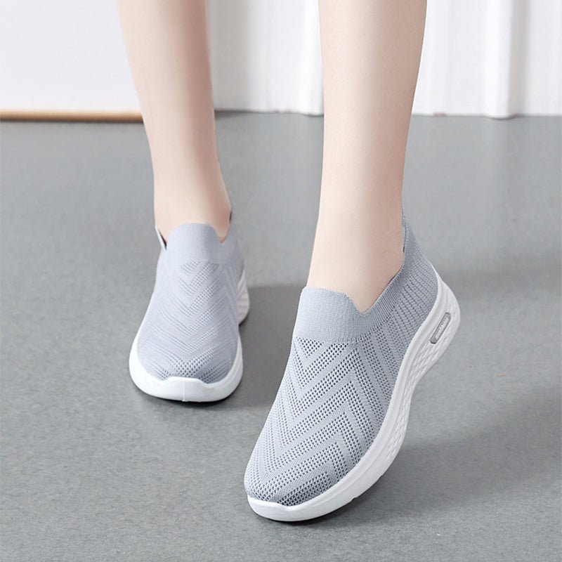 Casual Mesh Shoes Sock Slip Casual Soft Sole Walking Sports Shoe Black