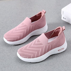 Casual Mesh Shoes Sock Slip Casual Soft Sole Walking Sports Shoe Pink