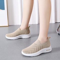 Casual Mesh Shoes Sock Slip Casual Soft Sole Walking Sports Shoe Black