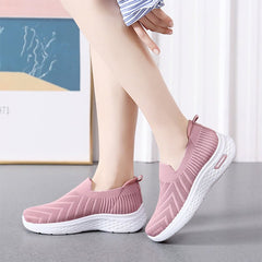 Casual Mesh Shoes Sock Slip Casual Soft Sole Walking Sports Shoe Black