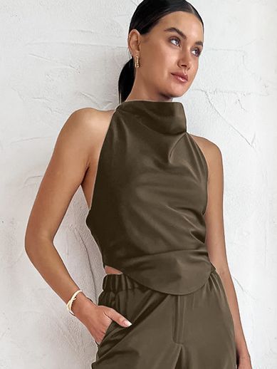 Casual Solid Color Spaghetti - strap Camisole Top Black