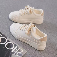 Casual Women's Sports Leather Platform Sneakers for Every Adventure Khaki