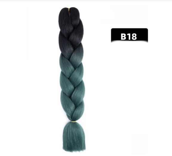 Gradient Silk Wig: Big Braid African Chemical Fiber High Temp B18